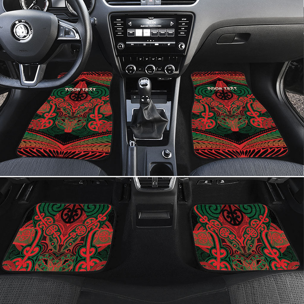 Aotearoa Iwi Tuhoe Personalised Car Mats Maori Kowhaiwhai Pattern LT19 Set 4pcs Red - Polynesian Pride