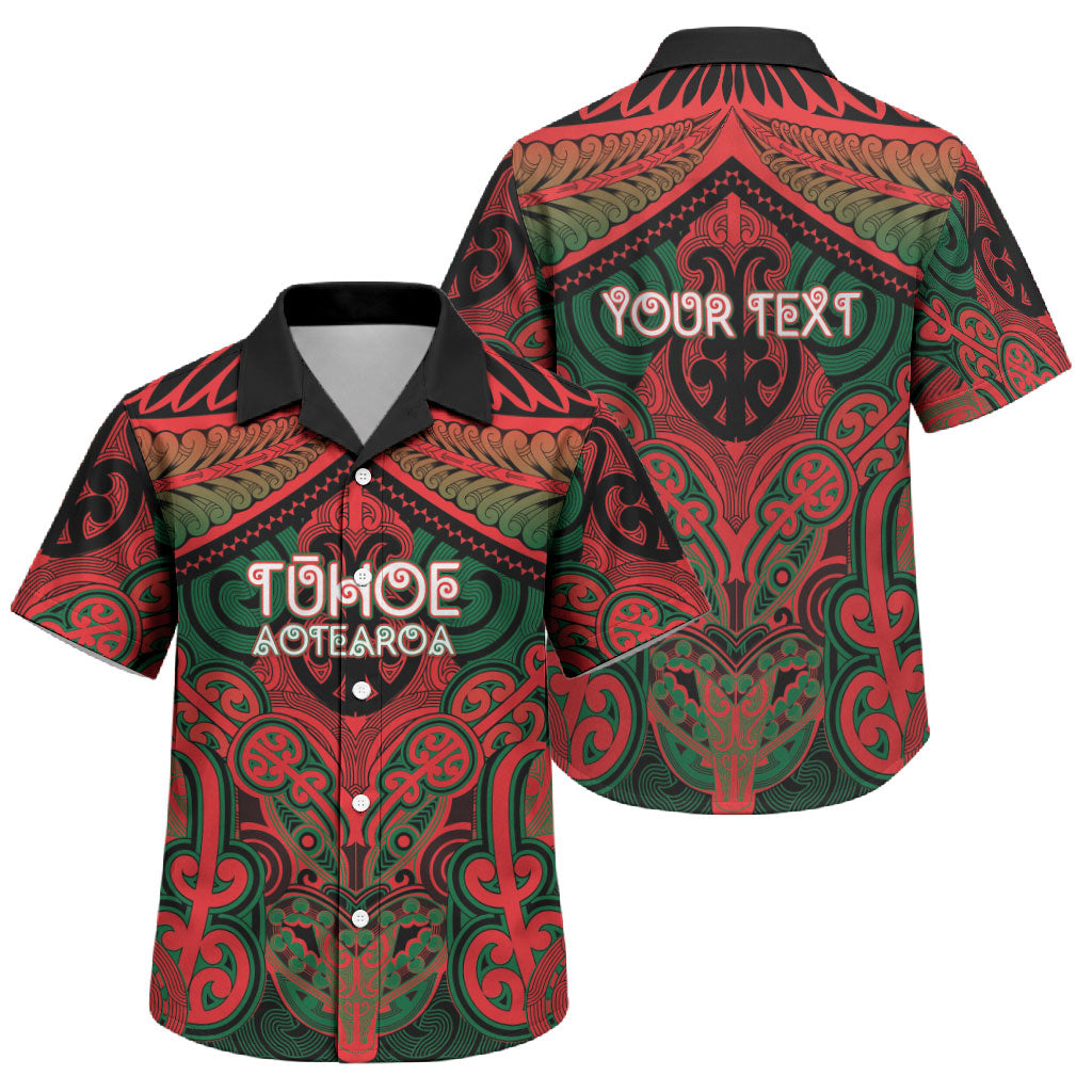 Aotearoa Iwi Tuhoe Personalised Family Matching Off The Shoulder Long Sleeve Dress and Hawaiian Shirt Maori Kowhaiwhai Pattern