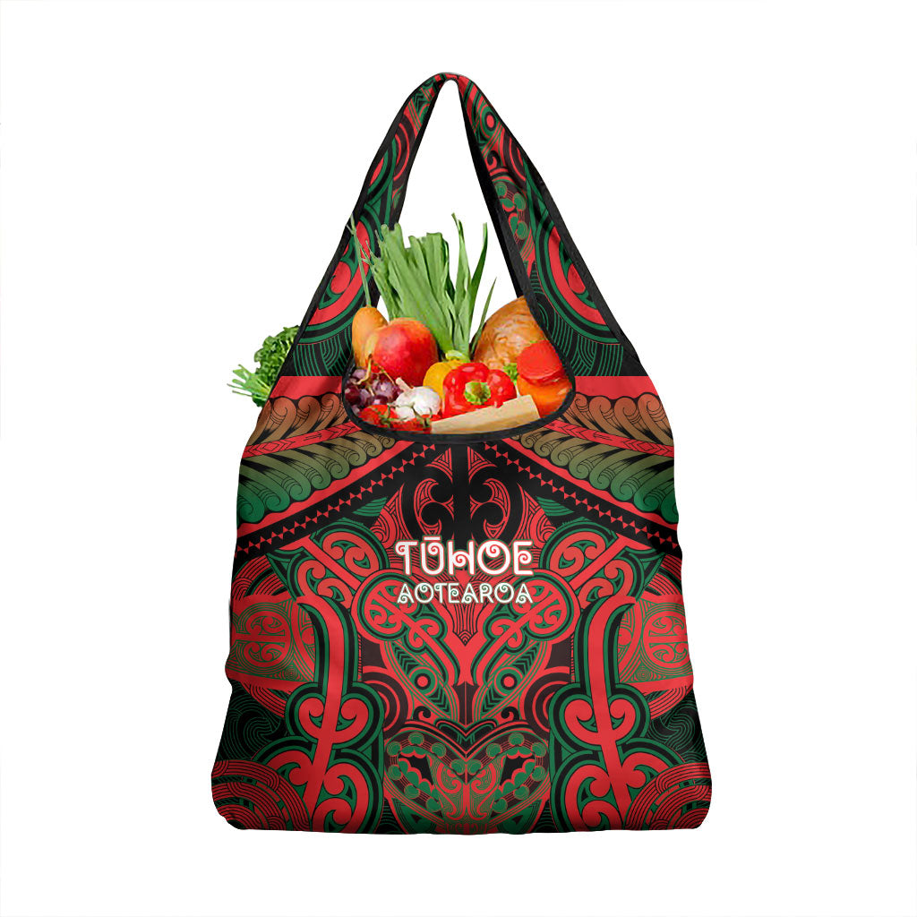 Aotearoa Iwi Tuhoe Grocery Bag Maori Kowhaiwhai Pattern LT19 1-pack One Size Red - Polynesian Pride