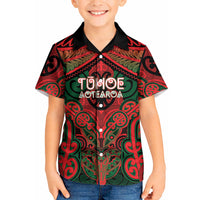 Aotearoa Iwi Tuhoe Personalised Kid Hawaiian Shirt Maori Kowhaiwhai Pattern