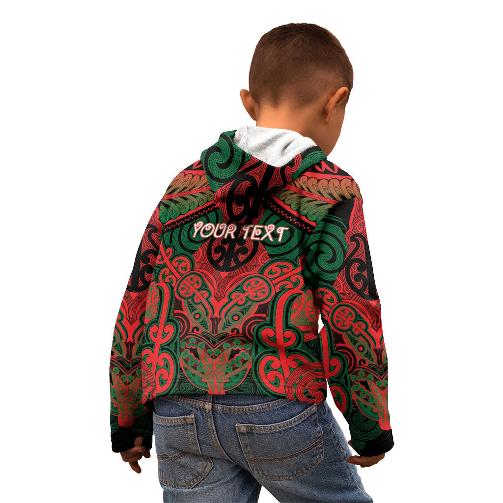 Aotearoa Iwi Tuhoe Personalised Kid Hoodie Maori Kowhaiwhai Pattern