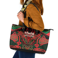 Aotearoa Iwi Tuhoe Leather Tote Bag Maori Kowhaiwhai Pattern