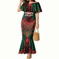 Aotearoa Iwi Tuhoe Personalised Mermaid Dress Maori Kowhaiwhai Pattern