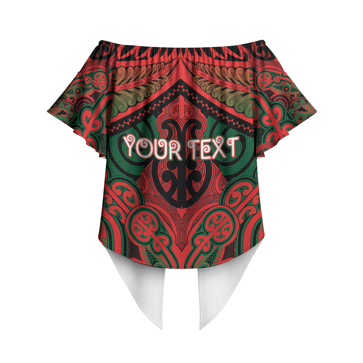 Aotearoa Iwi Tuhoe Personalised Off Shoulder Wrap Waist Top Maori Kowhaiwhai Pattern