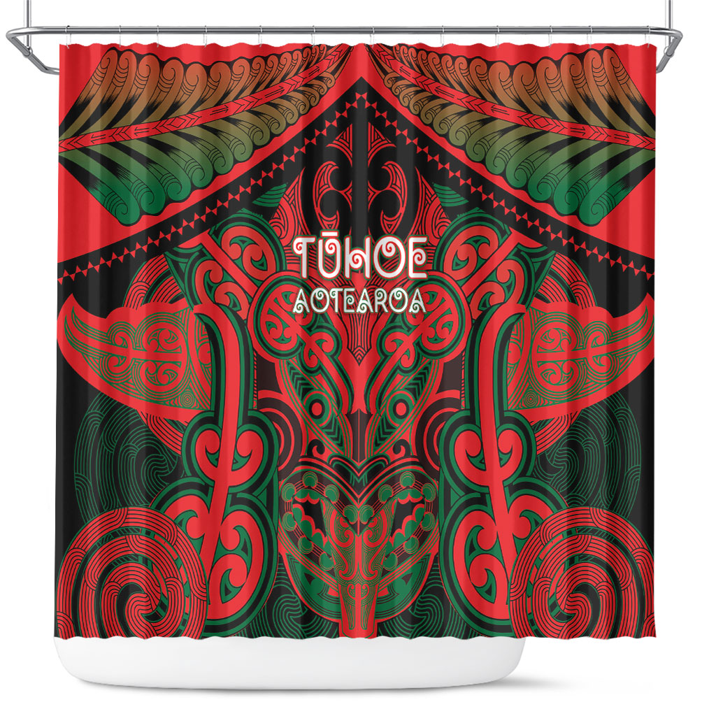 Aotearoa Iwi Tuhoe Shower Curtain Maori Kowhaiwhai Pattern