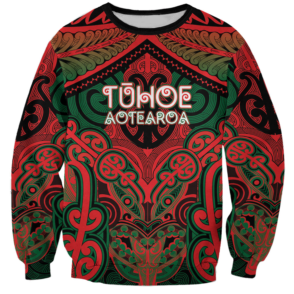 Aotearoa Iwi Tuhoe Personalised Sweatshirt Maori Kowhaiwhai Pattern LT19 Unisex Red - Polynesian Pride
