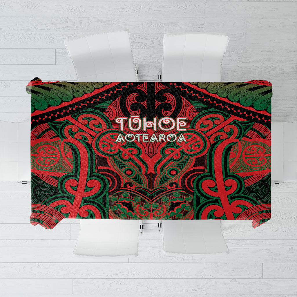 Aotearoa Iwi Tuhoe Tablecloth Maori Kowhaiwhai Pattern LT19 Red - Polynesian Pride