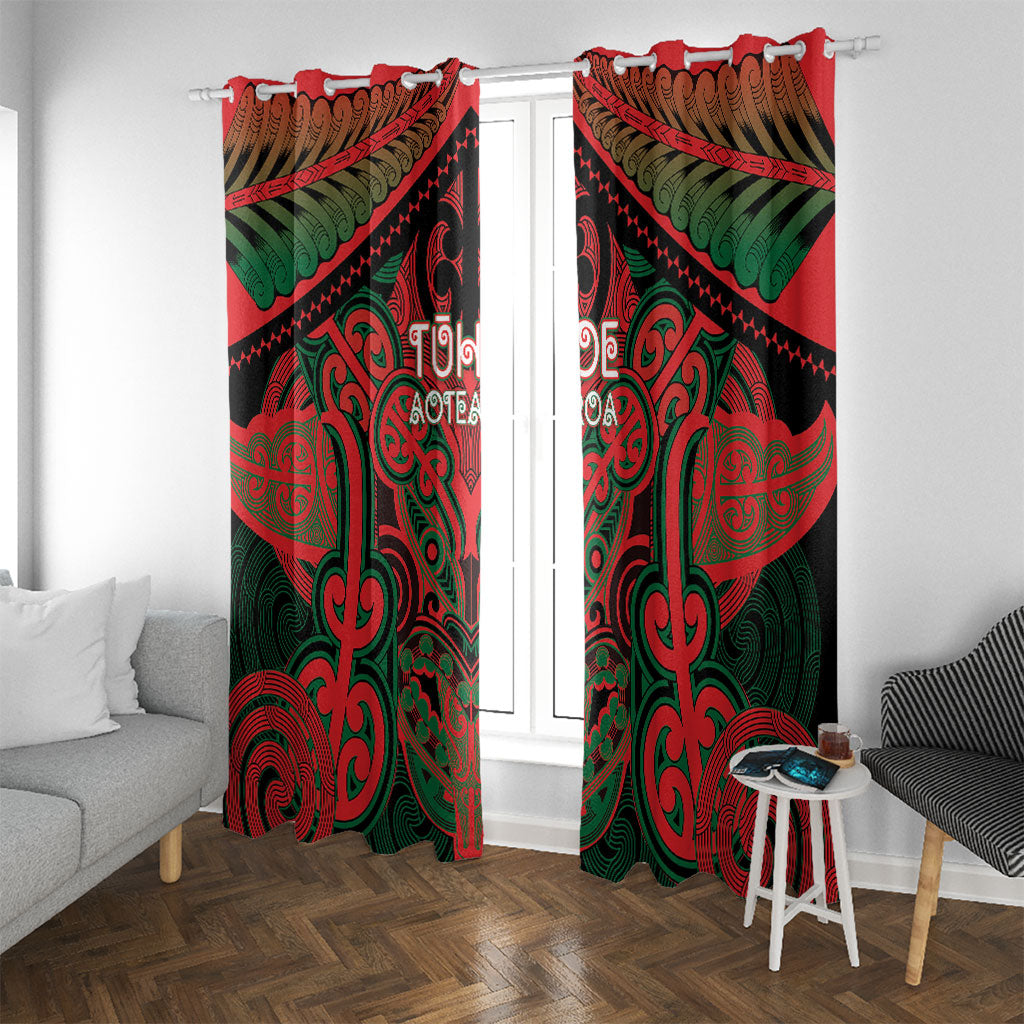Aotearoa Iwi Tuhoe Window Curtain Maori Kowhaiwhai Pattern