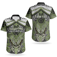 Aotearoa Iwi Whakatohea Personalised Couples Matching Short Sleeve Bodycon Dress and Hawaiian Shirt Maori Kowhaiwhai Pattern