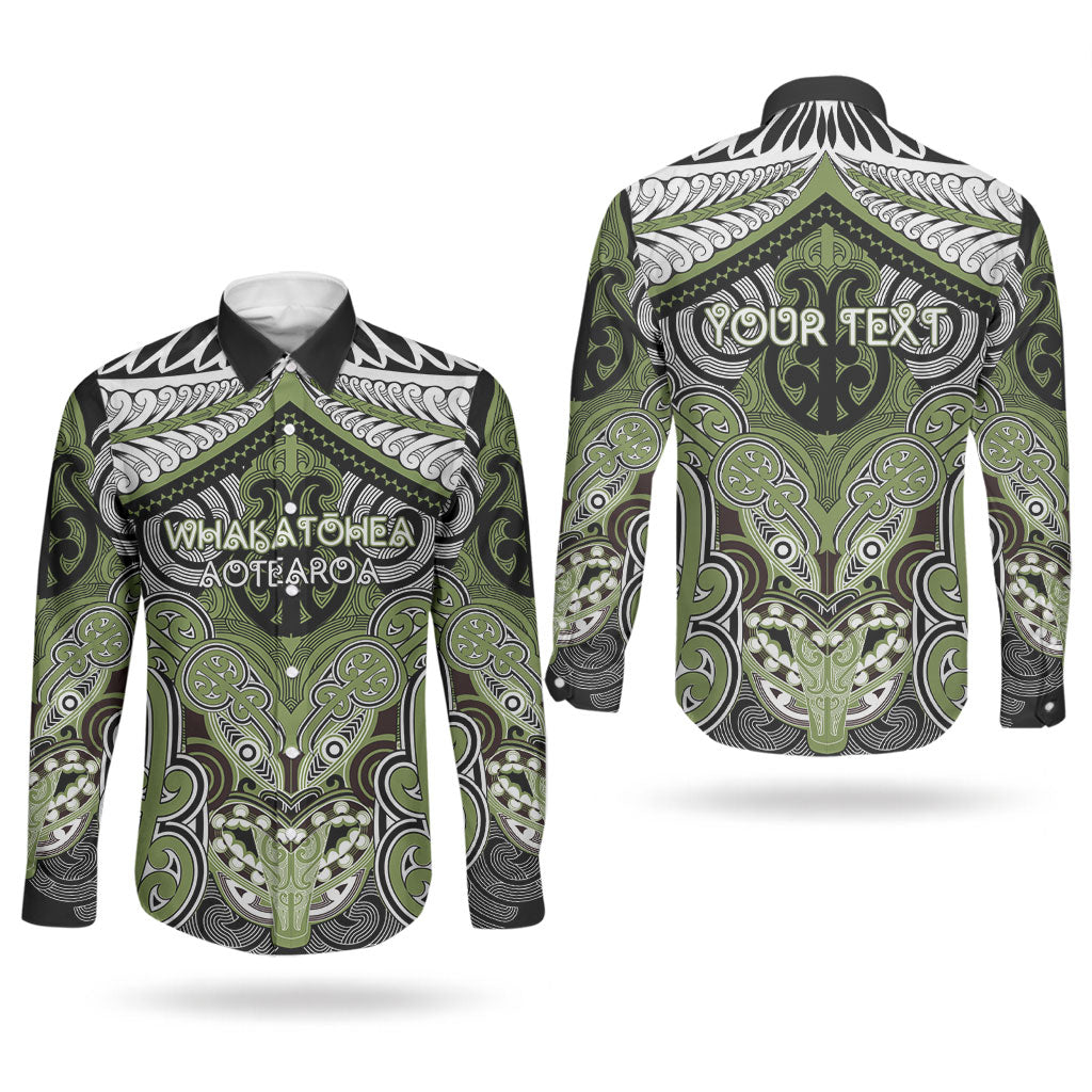 Aotearoa Iwi Whakatohea Personalised Couples Matching Short Sleeve Bodycon Dress and Long Sleeve Button Shirt Maori Kowhaiwhai Pattern
