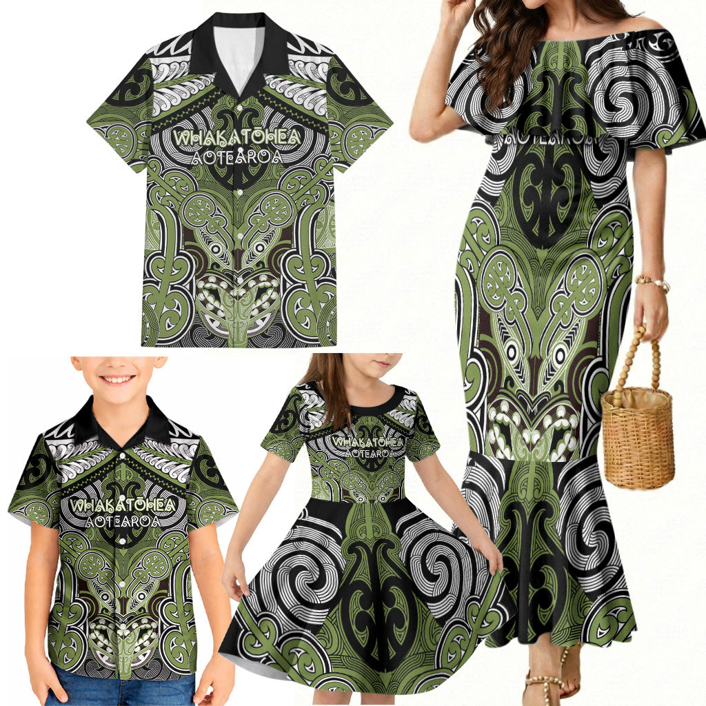 Aotearoa Iwi Whakatohea Personalised Family Matching Mermaid Dress and Hawaiian Shirt Maori Kowhaiwhai Pattern LT19 - Polynesian Pride