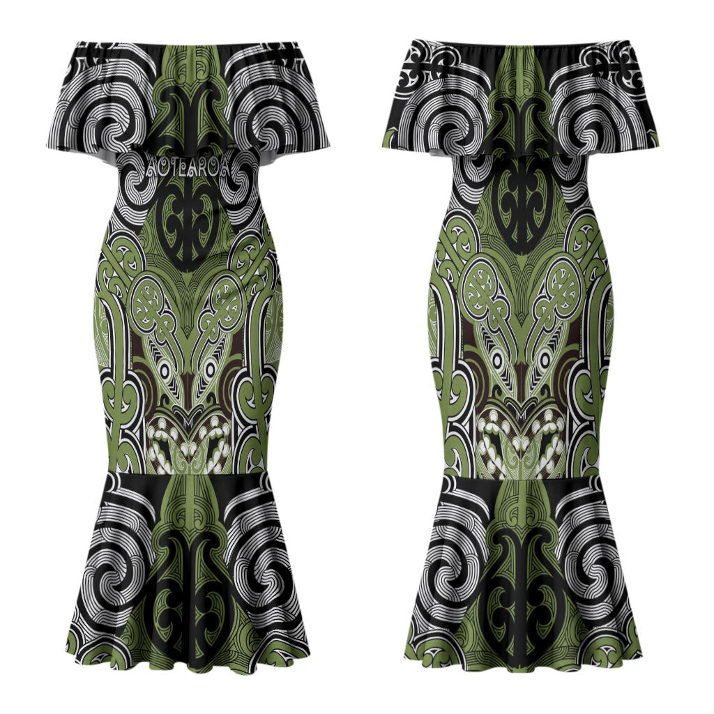 Aotearoa Iwi Whakatohea Personalised Family Matching Mermaid Dress and Hawaiian Shirt Maori Kowhaiwhai Pattern