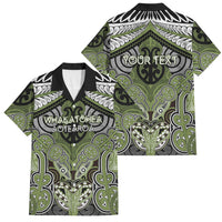 Aotearoa Iwi Whakatohea Personalised Family Matching Short Sleeve Bodycon Dress and Hawaiian Shirt Maori Kowhaiwhai Pattern