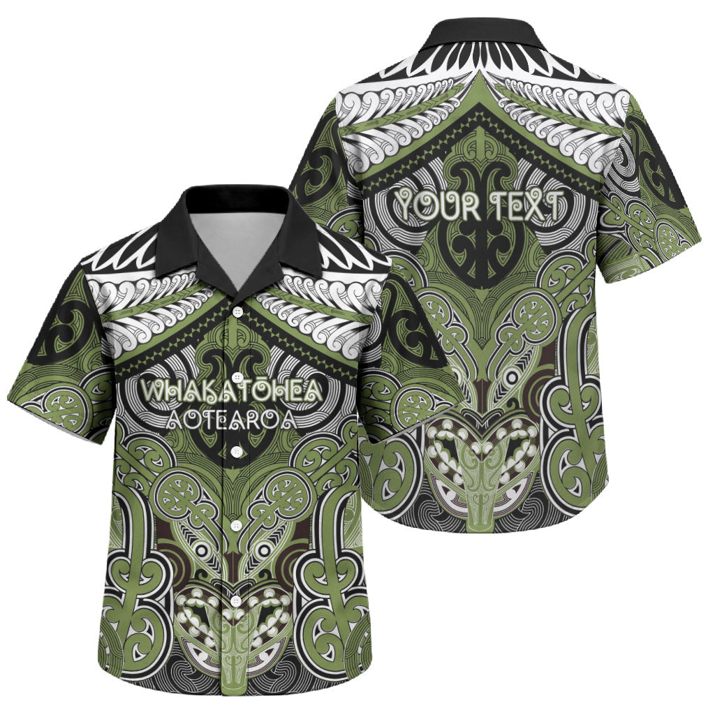 Aotearoa Iwi Whakatohea Personalised Family Matching Short Sleeve Bodycon Dress and Hawaiian Shirt Maori Kowhaiwhai Pattern