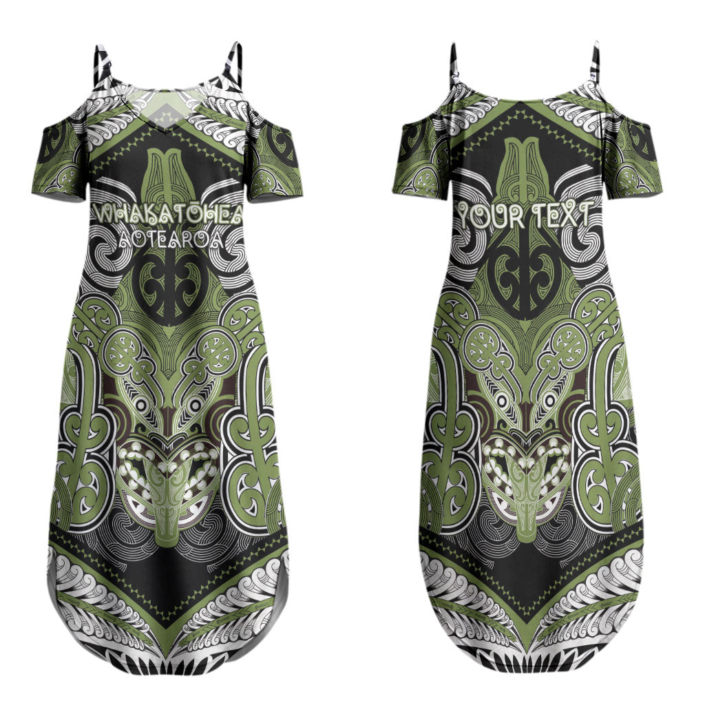 Aotearoa Iwi Whakatohea Personalised Family Matching Summer Maxi Dress and Hawaiian Shirt Maori Kowhaiwhai Pattern