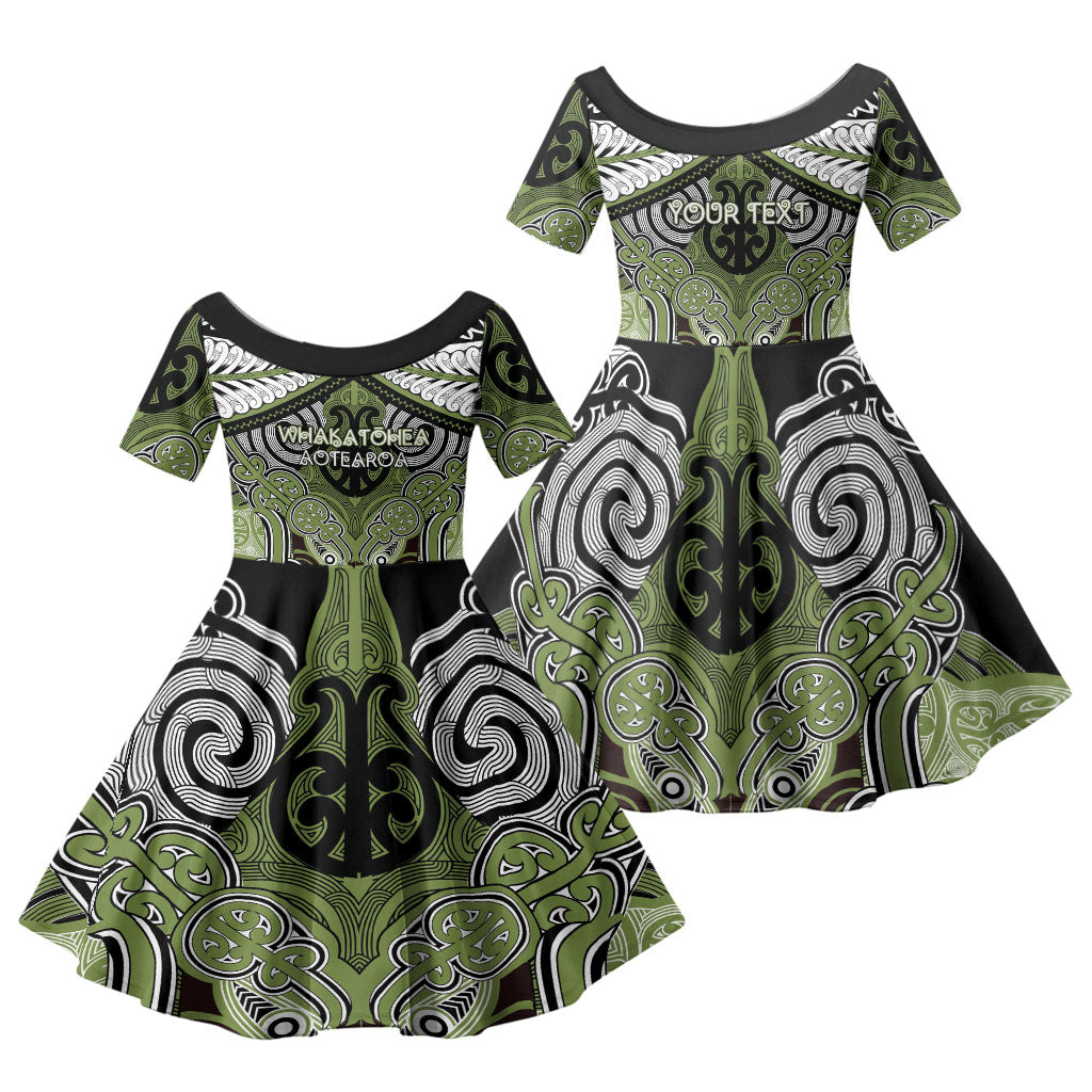 Aotearoa Iwi Whakatohea Personalised Family Matching Summer Maxi Dress and Hawaiian Shirt Maori Kowhaiwhai Pattern