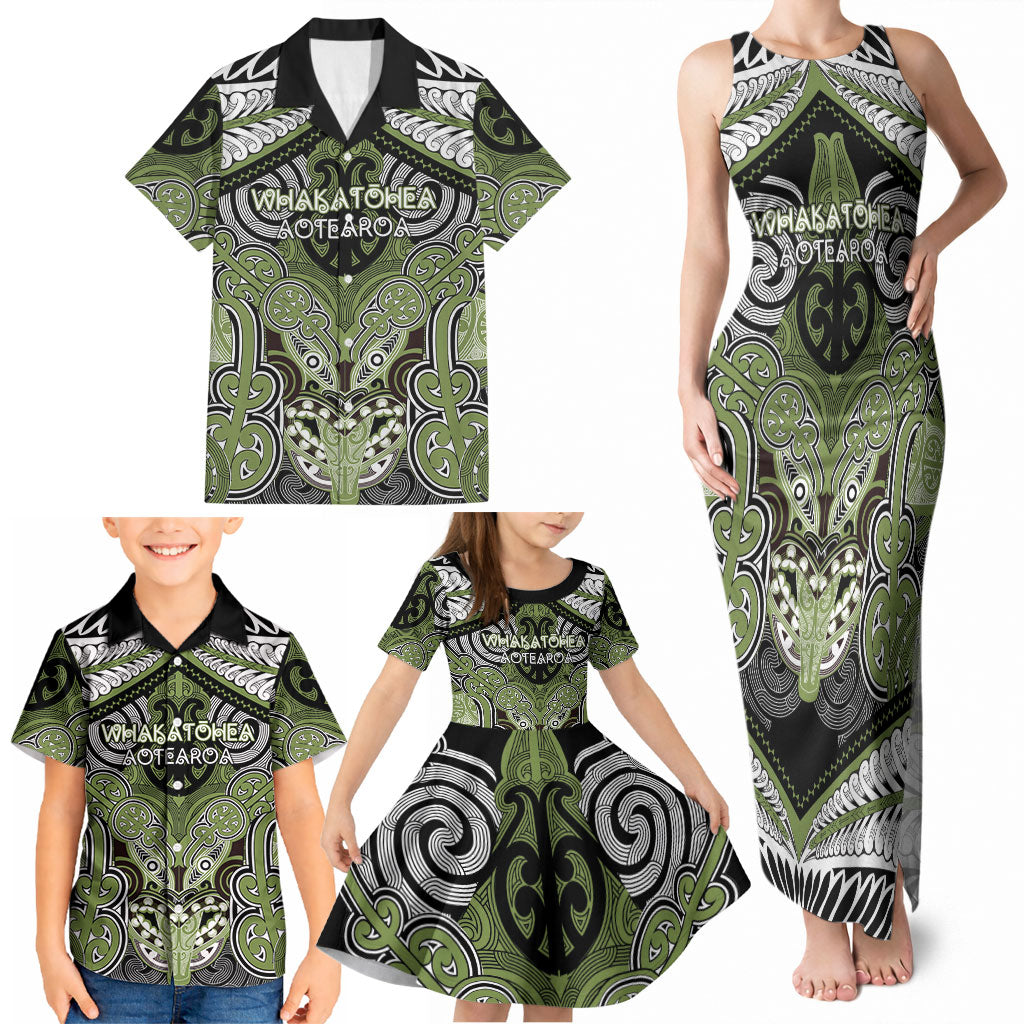 Aotearoa Iwi Whakatohea Personalised Family Matching Tank Maxi Dress and Hawaiian Shirt Maori Kowhaiwhai Pattern LT19 - Polynesian Pride