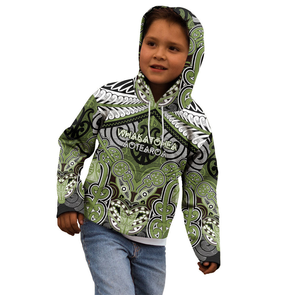 Aotearoa Iwi Whakatohea Personalised Kid Hoodie Maori Kowhaiwhai Pattern