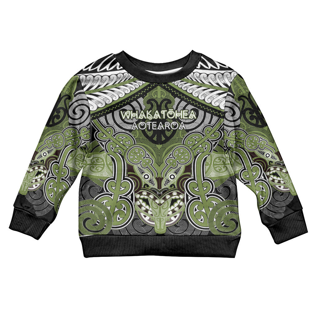 Aotearoa Iwi Whakatohea Personalised Kid Ugly Christmas Sweater Maori Kowhaiwhai Pattern