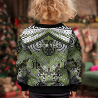 Aotearoa Iwi Whakatohea Personalised Kid Ugly Christmas Sweater Maori Kowhaiwhai Pattern