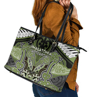 Aotearoa Iwi Whakatohea Leather Tote Bag Maori Kowhaiwhai Pattern