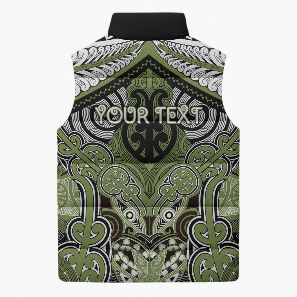 Aotearoa Iwi Whakatohea Personalised Sleeveless Puffer Jacket Maori Kowhaiwhai Pattern