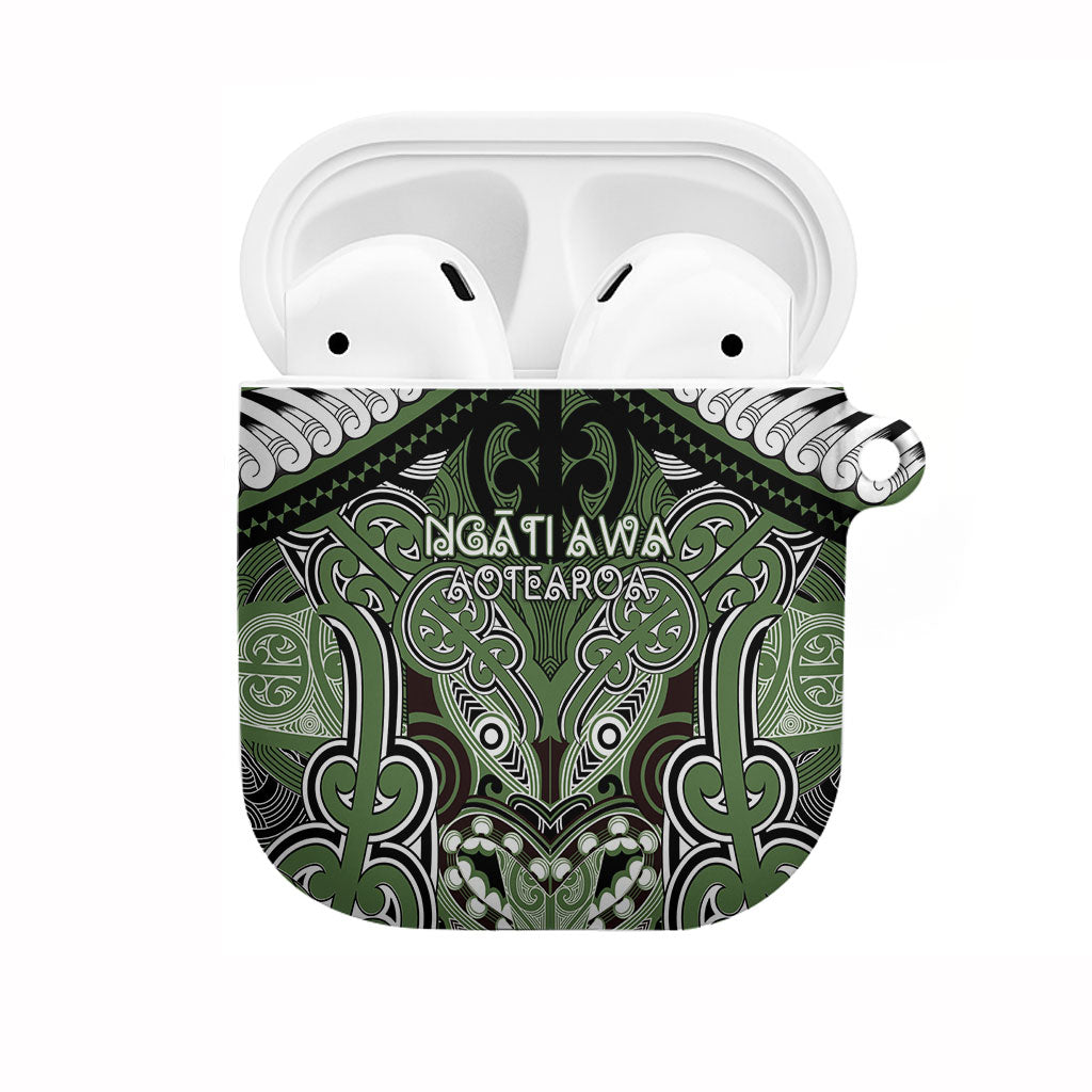 Aotearoa Iwi Ngati Awa AirPods Case Maori Kowhaiwhai Pattern LT19 Green - Polynesian Pride
