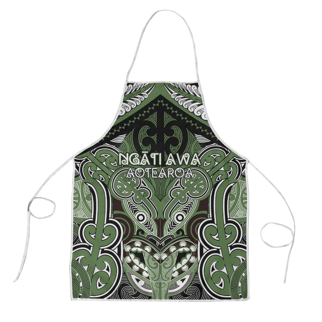 Aotearoa Iwi Ngati Awa Apron Maori Kowhaiwhai Pattern LT19 Green - Polynesian Pride