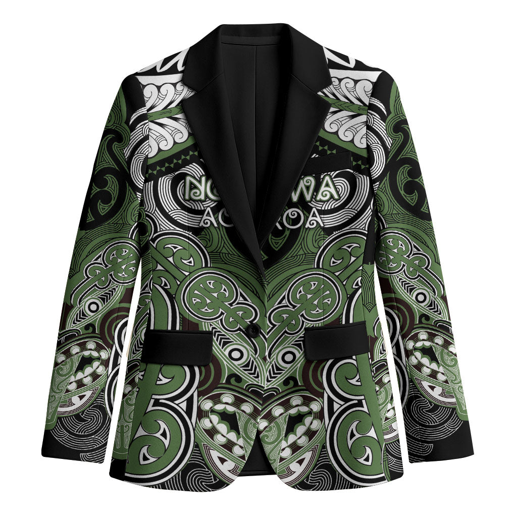 Aotearoa Iwi Ngati Awa Personalised Blazer Maori Kowhaiwhai Pattern LT19 Unisex Green - Polynesian Pride