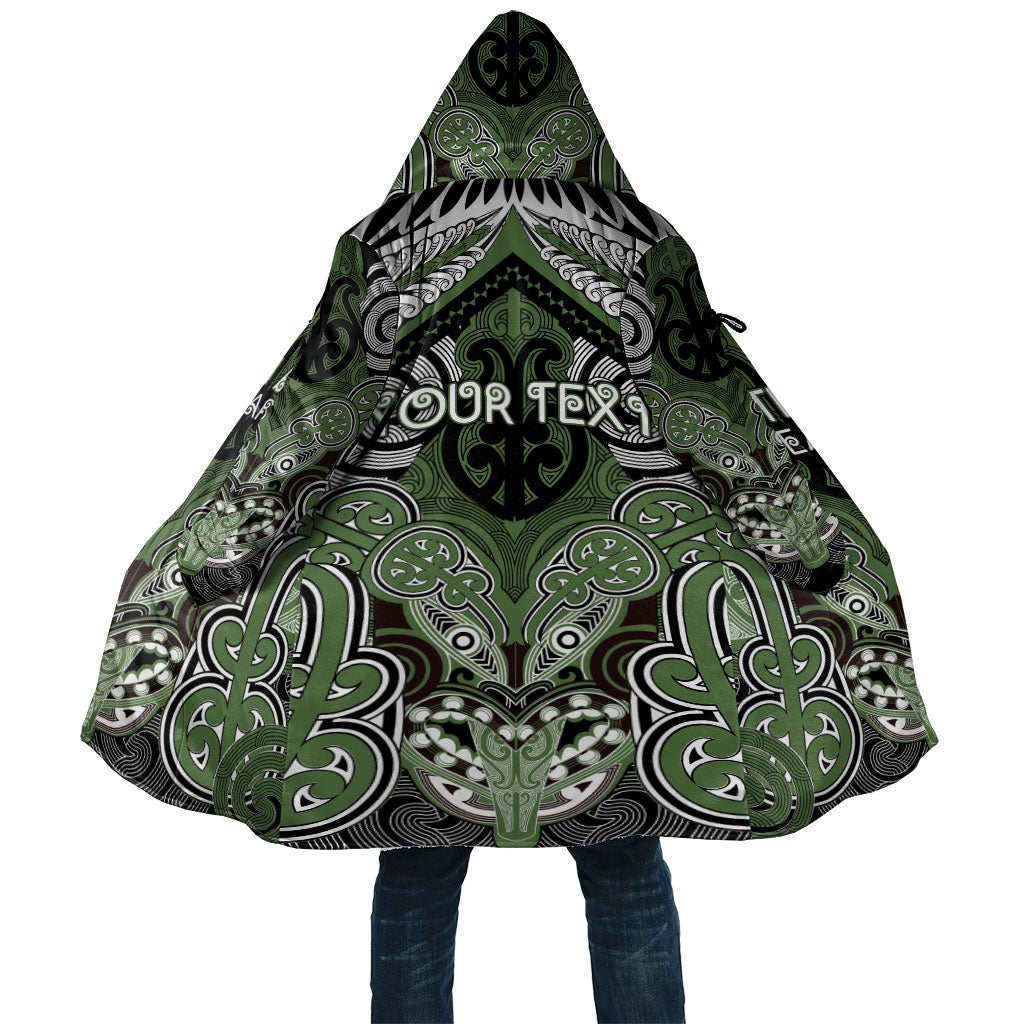 Aotearoa Iwi Ngati Awa Personalised Cloak Maori Kowhaiwhai Pattern LT19 Unisex Green - Polynesian Pride