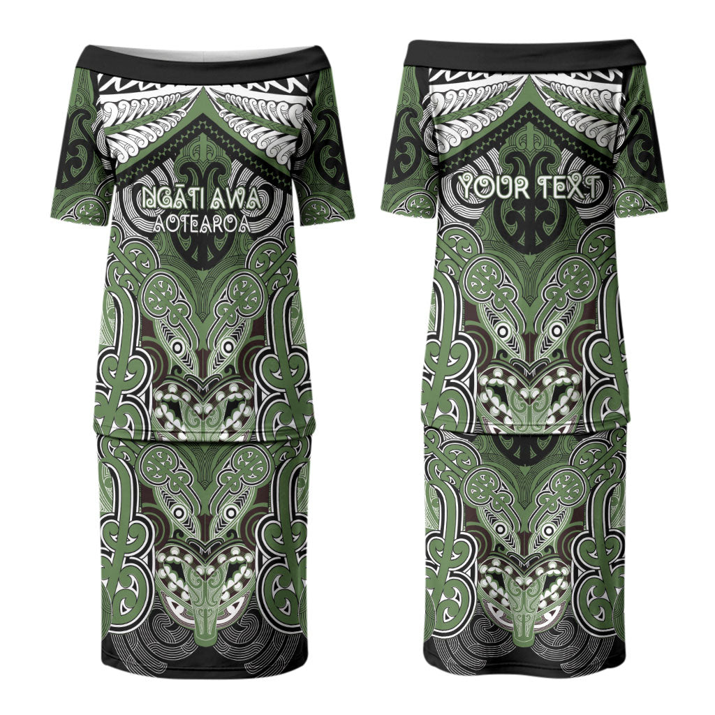 Aotearoa Iwi Ngati Awa Personalised Couples Matching Puletasi and Hawaiian Shirt Maori Kowhaiwhai Pattern
