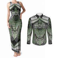 Aotearoa Iwi Ngati Awa Personalised Couples Matching Tank Maxi Dress and Long Sleeve Button Shirt Maori Kowhaiwhai Pattern