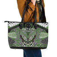 Aotearoa Iwi Ngati Awa Leather Tote Bag Maori Kowhaiwhai Pattern