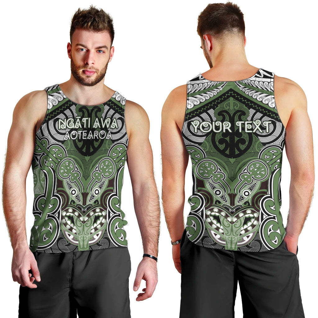 Aotearoa Iwi Ngati Awa Personalised Men Tank Top Maori Kowhaiwhai Pattern