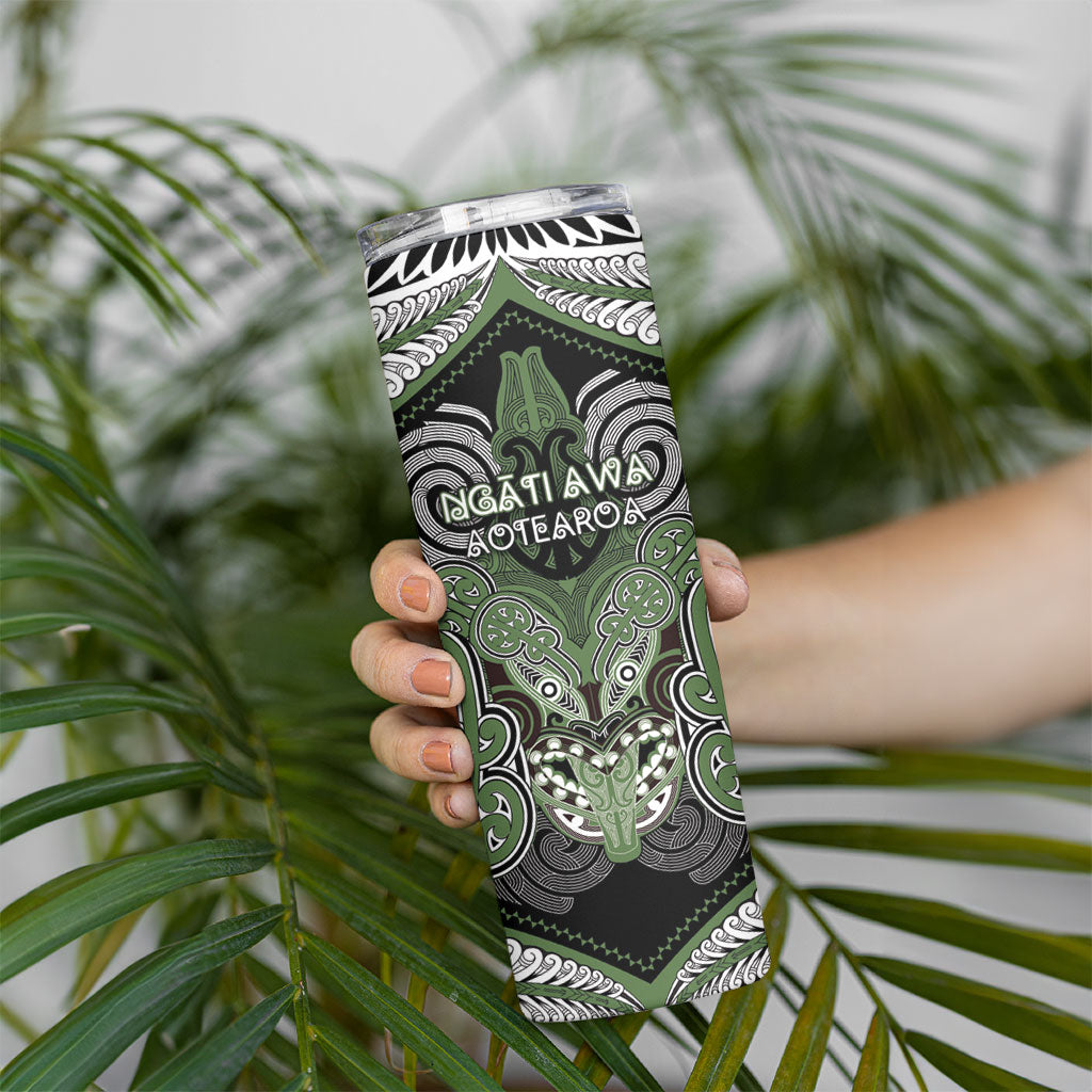 Aotearoa Iwi Ngati Awa Personalised Skinny Tumbler Maori Kowhaiwhai Pattern