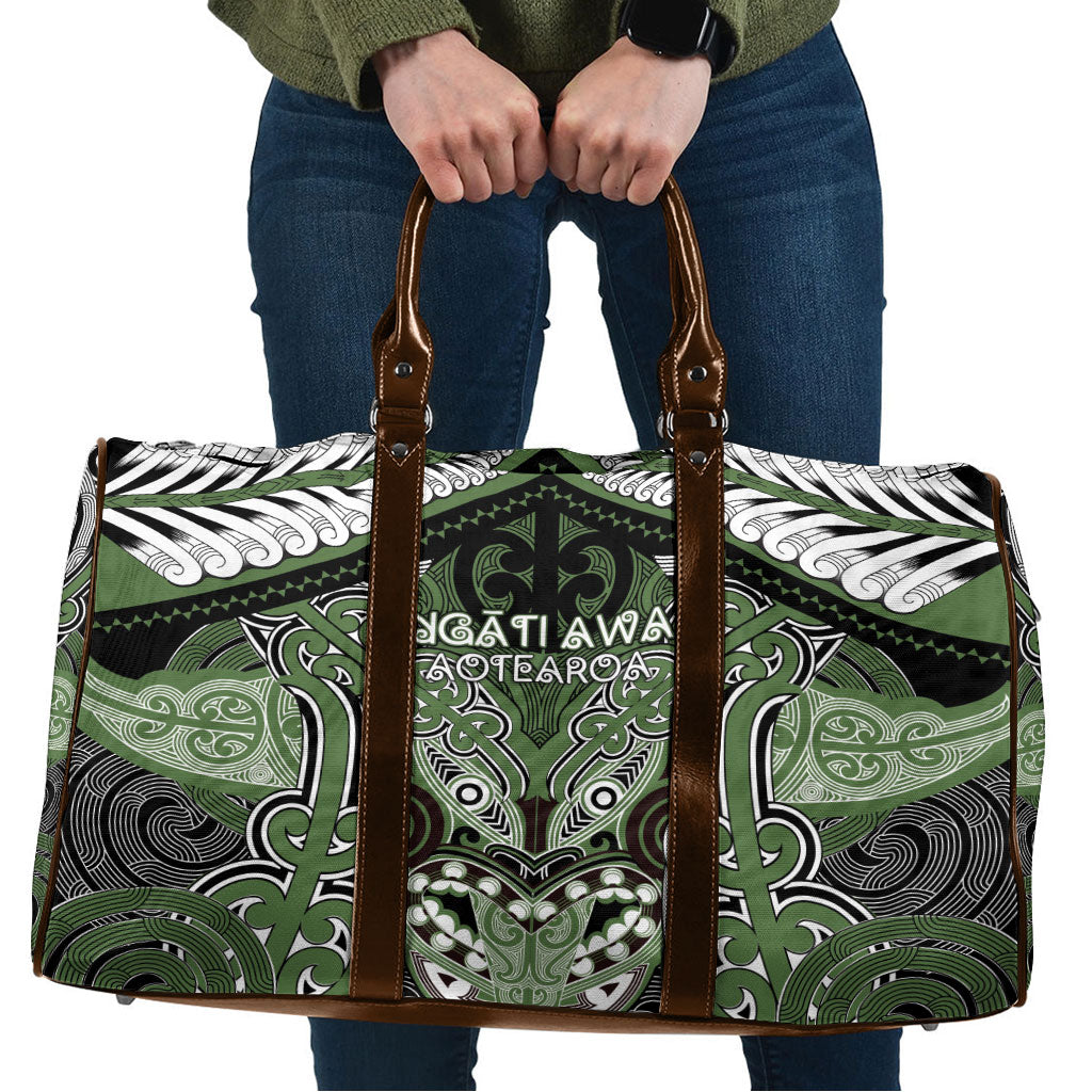 Aotearoa Iwi Ngati Awa Travel Bag Maori Kowhaiwhai Pattern LT19 Green - Polynesian Pride
