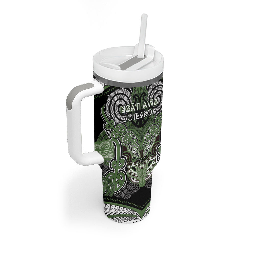 Aotearoa Iwi Ngati Awa Personalised Tumbler With Handle Maori Kowhaiwhai Pattern