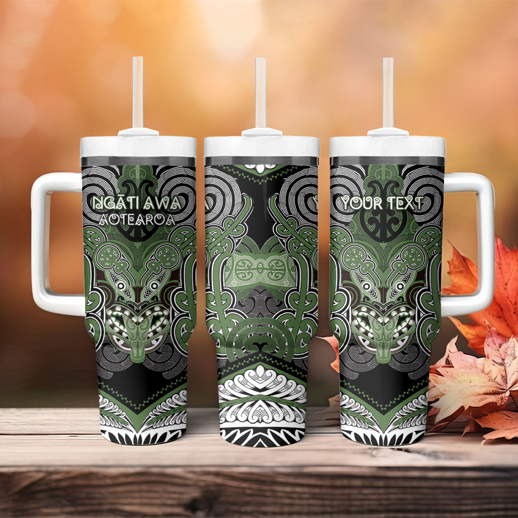 Aotearoa Iwi Ngati Awa Personalised Tumbler With Handle Maori Kowhaiwhai Pattern