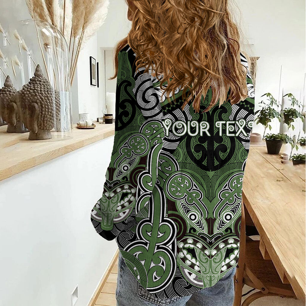 Aotearoa Iwi Ngati Awa Personalised Women Casual Shirt Maori Kowhaiwhai Pattern