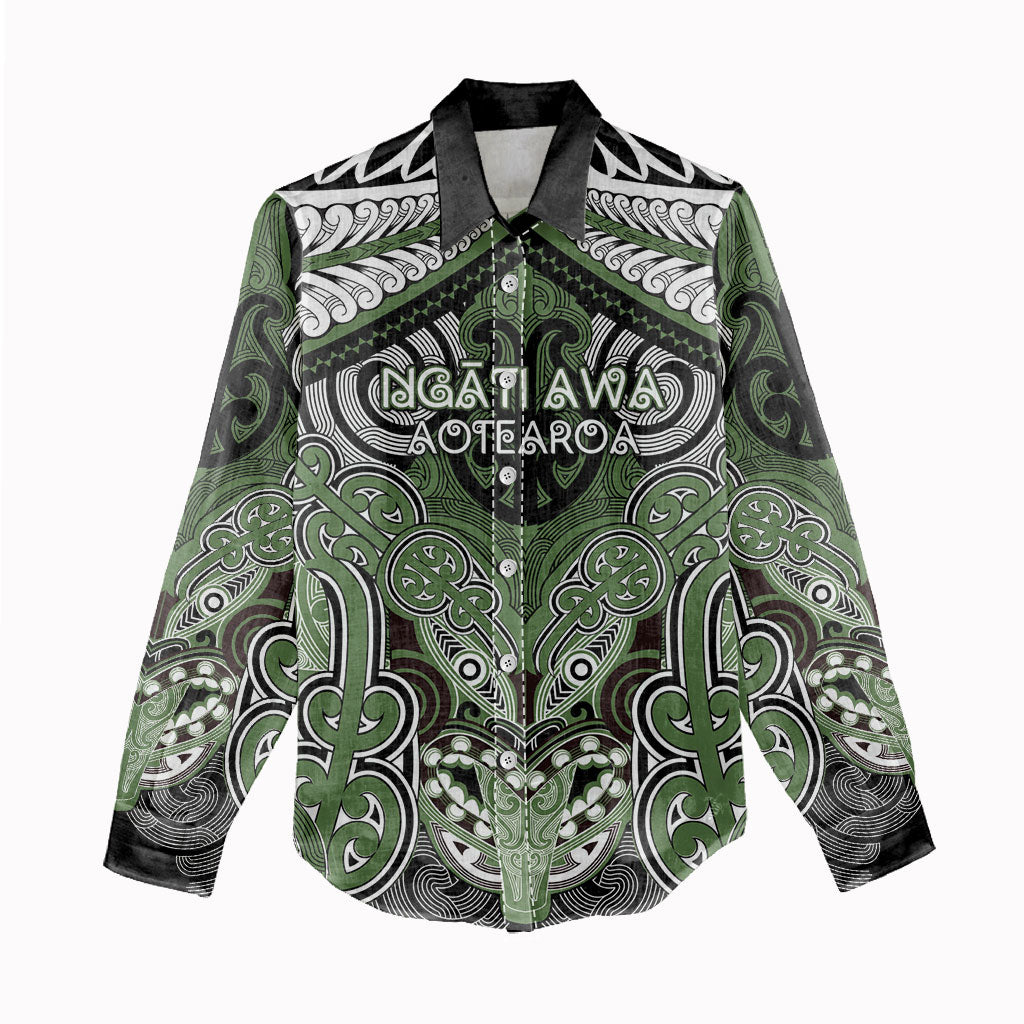 Aotearoa Iwi Ngati Awa Personalised Women Casual Shirt Maori Kowhaiwhai Pattern