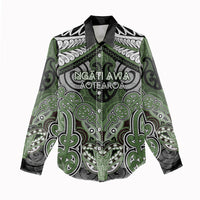 Aotearoa Iwi Ngati Awa Personalised Women Casual Shirt Maori Kowhaiwhai Pattern