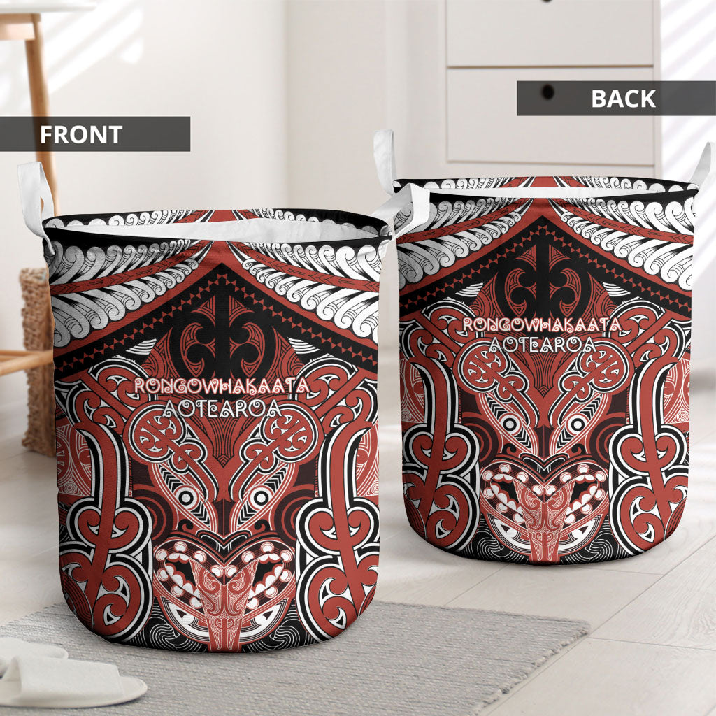 Aotearoa Iwi Rongowhakaata Laundry Basket Maori Kowhaiwhai Pattern