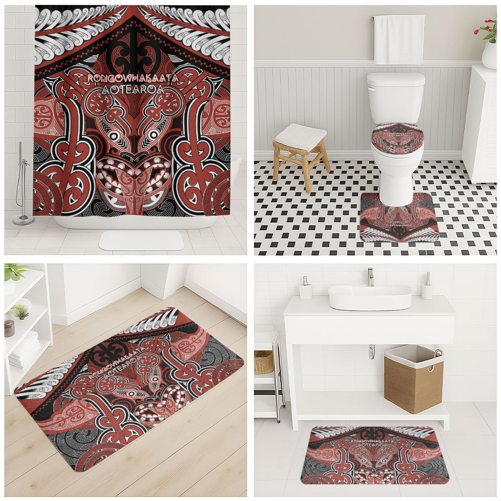 Aotearoa Iwi Rongowhakaata Bathroom Set Maori Kowhaiwhai Pattern