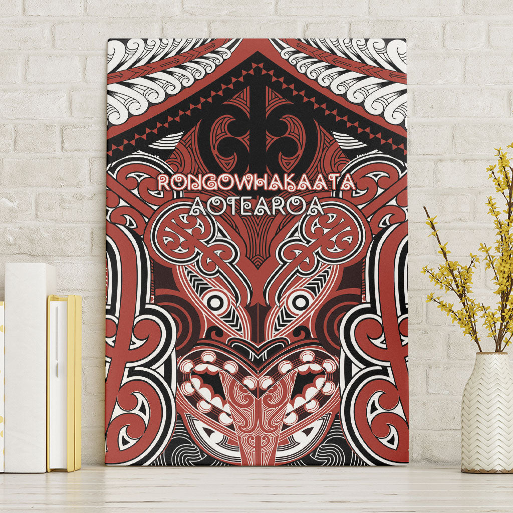 Aotearoa Iwi Rongowhakaata Canvas Wall Art Maori Kowhaiwhai Pattern LT19 Without Frame Red - Polynesian Pride