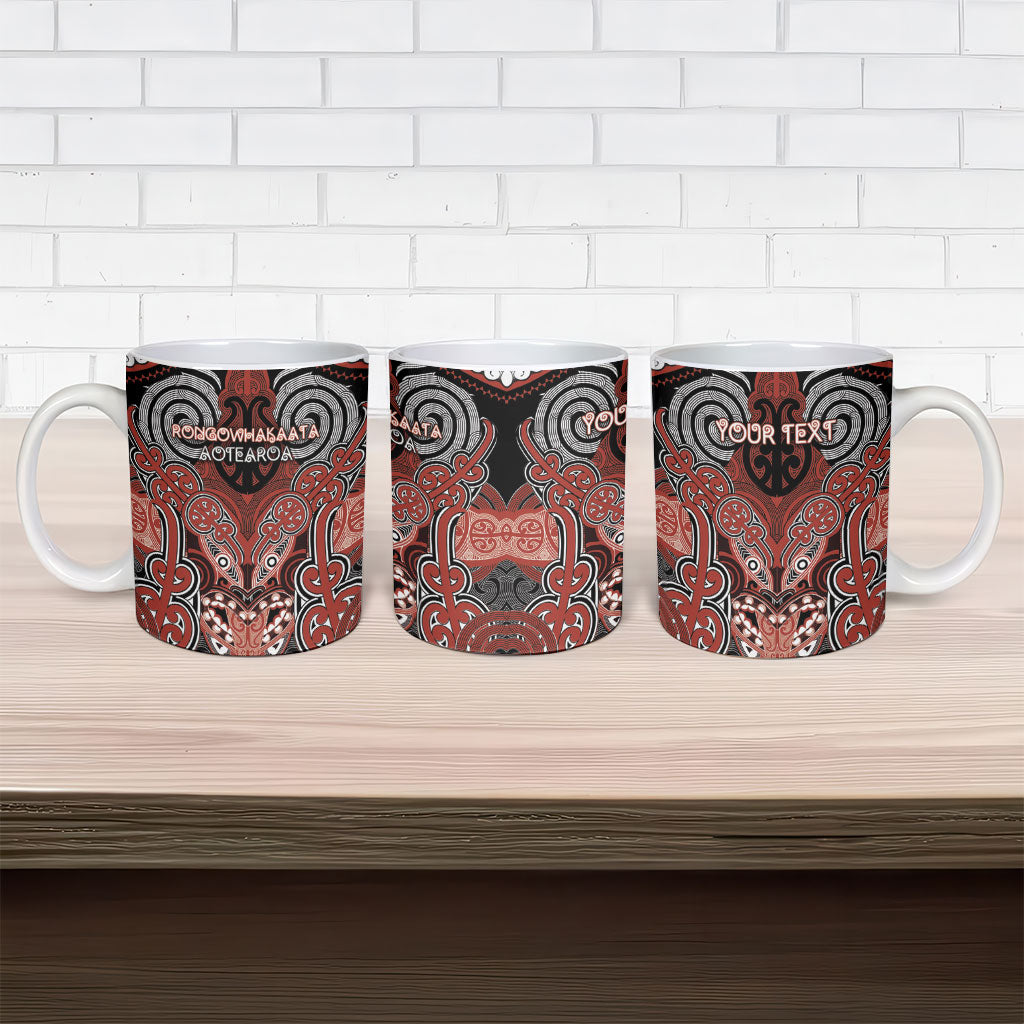 Aotearoa Iwi Rongowhakaata Personalised Ceramic Mug Maori Kowhaiwhai Pattern
