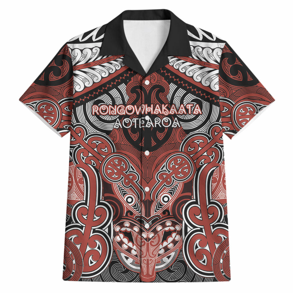 Aotearoa Iwi Rongowhakaata Personalised Hawaiian Shirt Maori Kowhaiwhai Pattern