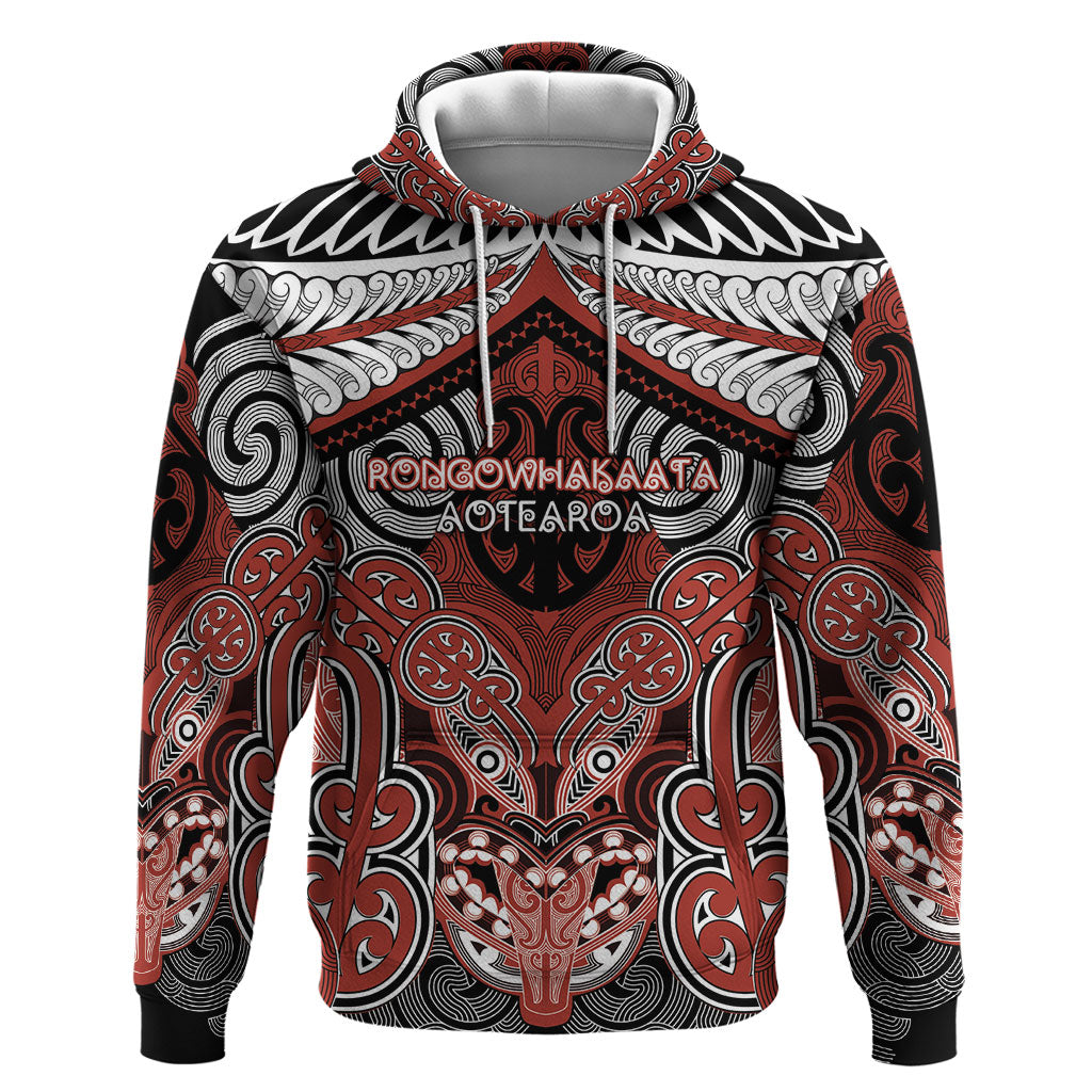 Aotearoa Iwi Rongowhakaata Personalised Hoodie Maori Kowhaiwhai Pattern
