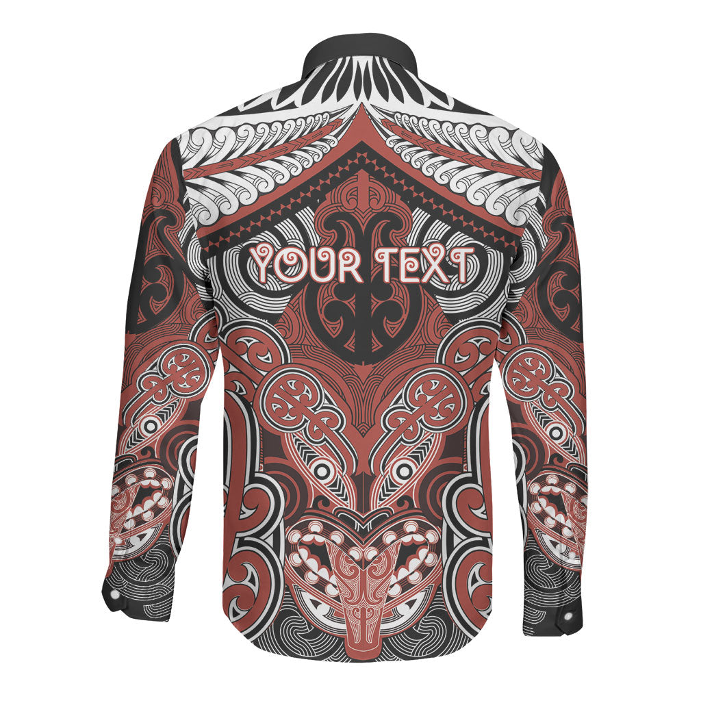 Aotearoa Iwi Rongowhakaata Personalised Long Sleeve Button Shirt Maori Kowhaiwhai Pattern