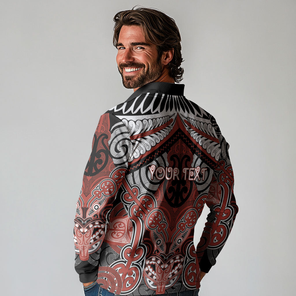 Aotearoa Iwi Rongowhakaata Personalised Long Sleeve Polo Shirt Maori Kowhaiwhai Pattern