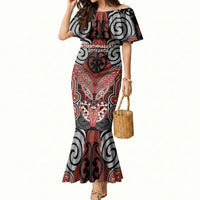 Aotearoa Iwi Rongowhakaata Personalised Mermaid Dress Maori Kowhaiwhai Pattern